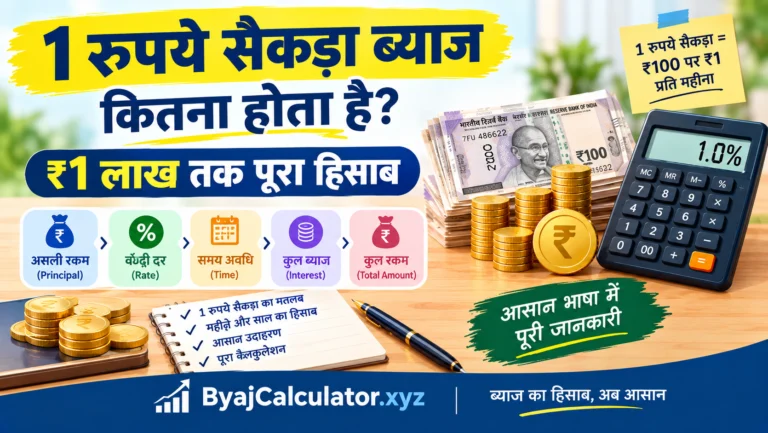 1 रुपये सैकड़ा ब्याज कितना होता है? ₹1 लाख तक पूरा हिसाब